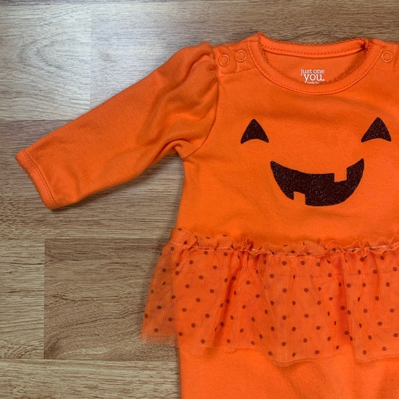 Carter's Halloween Jack O Lantern Pumpkin Tutu Sleep N Play Bodysuit Baby Girl - Picture 2 of 13